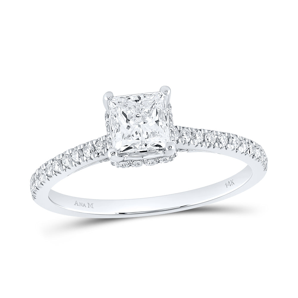 18KT White Gold 0.57CT Round Diamond Semi-Set Engagement Ring – Enalie  Jewelers